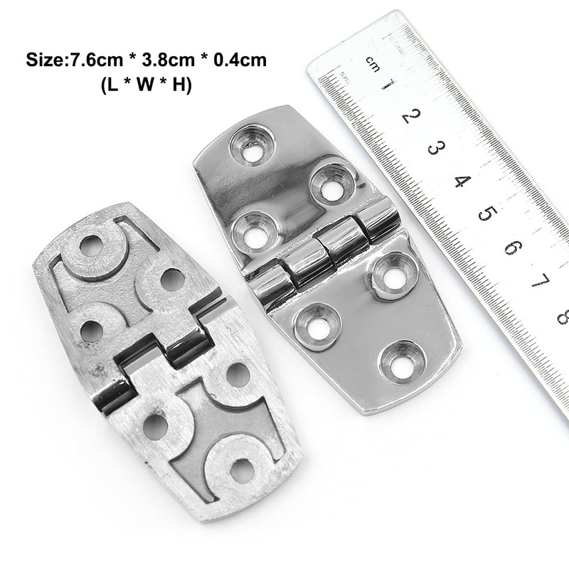 POFET 4pcs Durable 316 Marine Stainless Steel Casting Strap Hinge