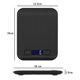 EBAKIN 10kg/1g Báscula de Cocina Peso Cocina Digital USB Recargable Balanza de Alimentos de Alta