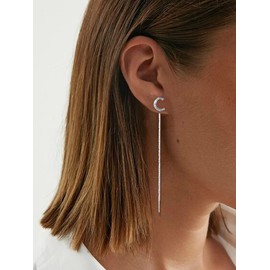 Initial Earrings for Girls Long Chain Threader Earrings Letter Dangle Earrings Christmas Gifts Womens Jewelry