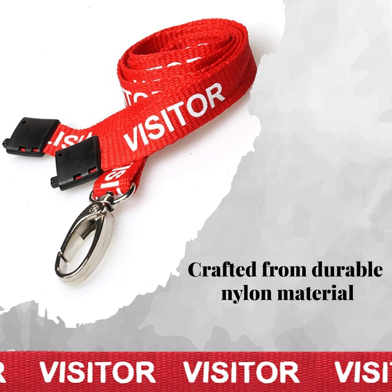PCL Media ltd® Visitor Lanyards Red Metal Lobster Clip (Pack
