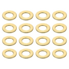 uxcell 200Pcs Brass Flat Washers, M2.5x5x0.4mm Brass Washer Seal Gaskets Flat Ring for Screws Bolts Machinery Repair, Outdoor Construction