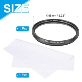 MECCANIXITY 58mm Circular Polarizer Filter, Double Sided Multi-Layer Coatings Polarizing Filter with Cleaning Cloth for Camera Lens