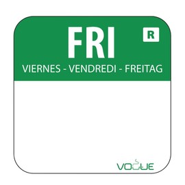 Vogue L935 Colour Coded Food Labels, "Friday", 1", Green
