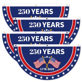 4Pack 2x4 Ft USA 250th Anniversary Bunting Fan Flags, 1776-2026 250 Years of Freedom Patriotic Banner, 4th of July Independence Day Memorial Day Outdoor Patriotic Decorations