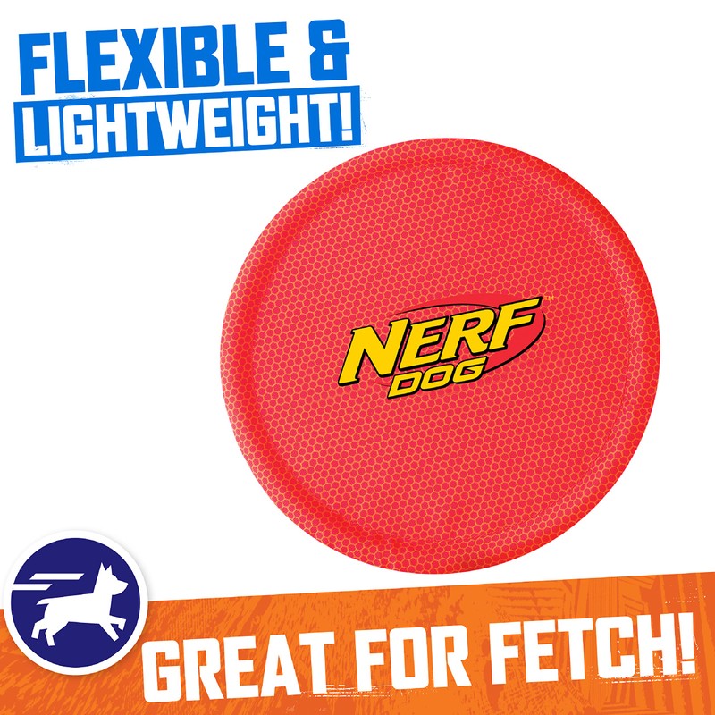 Nerf Dog Nylon Flyer Dog Toy, Flying Disc, Lightweight, Durable