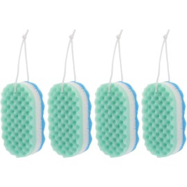 Esponja de Baño Exfoliante Azul LIFKOME de 4 Piezas con Cordón y Diseño Grueso