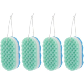 Esponja de Baño Exfoliante Azul LIFKOME de 4 Piezas con Cordón y Diseño Grueso