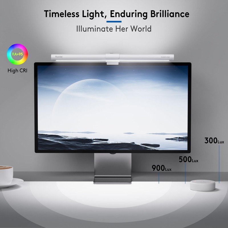 Quntis Monitor Light Bar with Remote, Eye-Care No Glare, Space