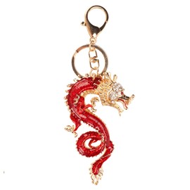 Chinese Dragon Keychain Lucky Charm Exquisite Bag Charm for Car Handbag Purse, Shell