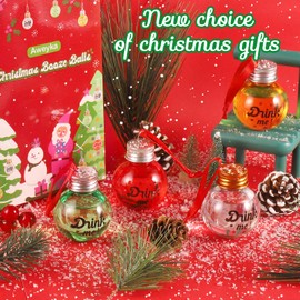 8 Pieces Christmas Fillable Booze Balls Tree Ornaments 4 Colors Small Clear Christmas Balls Plastic Fillable Ornaments Hanging Holiday Booze Ornament Balls for Wedding Party Christmas Decoration