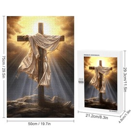 Puzzles for Adults and Family 1000 Pieces Jigsaw Puzzles He is Risen Jesus Formation Wooden Educational Toy Difficult Puzzle Family Game 29.5'' x 19.6''