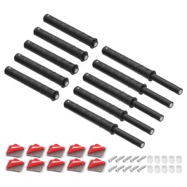 sourcing map 10 Pcs Magnetic Push Latches for Cabinet Door, 4.21x0.4 Inch Push to Open Door Latch Cabinet Hardware, Hidden Door Release Drawer Pull on Closet Touch, Plastic Black 107x10mm