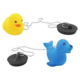Gorise Pack of 2 Animal Floating Drain Plugs, Rubber Bathtubs, Drain Plugs, Bathtubs, Drain Plugs, Sink Plugs for Bathroom, Kitchen, Sink