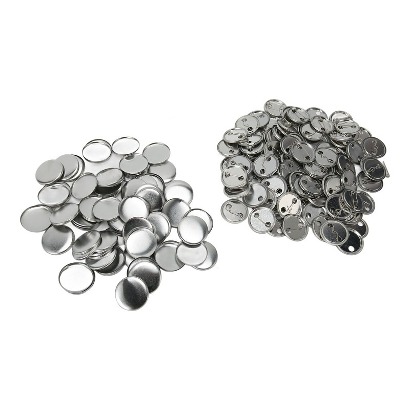 100 Sets Blank Button Badge Parts Set Round Shape Rust