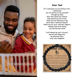 Dad Fathers Day Gift from Daughter Thank You Father Gifts for Dad Appreciation Gift Dad Bead Bracelet for Men Dad Wedding Gift from Bride Dad Birthday Gift Ideas Father Retirement Gifts for Dad Daddy