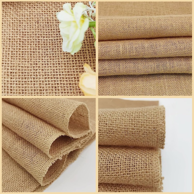 HCTX Jute Table Runner,30*200cm Hessian Roll, Burlap Fabric,Natural Rustic Table