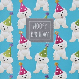 Dogs in Hats Happy Birthday Card - Shimmering Foil and Gemstone Card UK Made