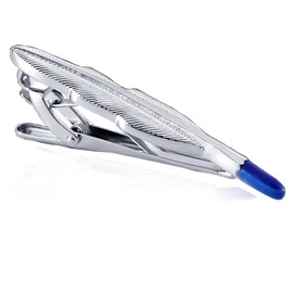HONEY BEAR 2.28" Mens Feather Pen Tie Clip Bar Novelty Tie Pin Silver 5.8cm