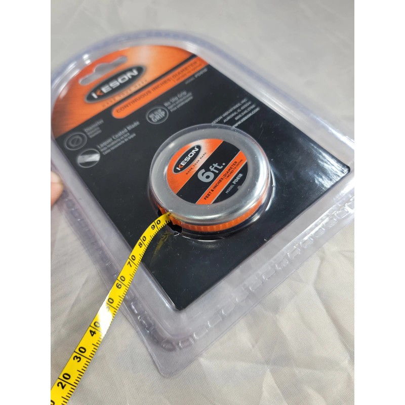 Keson 6 Ft Wrap-A-Round Pipe Outside Diameter Measuring OD Tape,