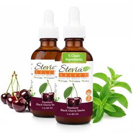 Stevia Select Black Cherry Pure Stevia Liquid - Zero Calorie Sweetener - All Natural Liquid Stevia Extract Flavor Drops - Keto All - Natural sweetener - Keto Sweetener 2 Oz (2 Pack)