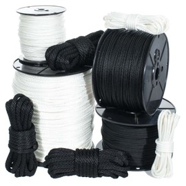Golberg Solid Braid Nylon Rope - (Black, 5/32 Inch x 50 Feet)
