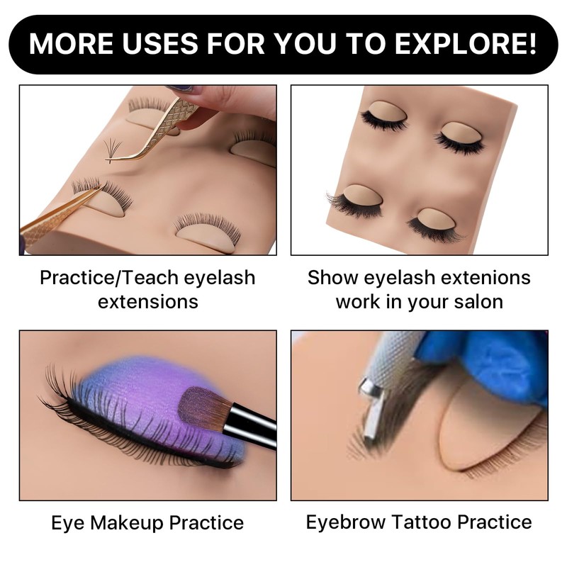 Pretty memory 2 Layer Lash Mannequin Head, Realistic Eyelash Mannequin