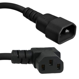 C14 to Right C13 Power Cords 10A, 250V, 18/3 SJT (4 ft)
