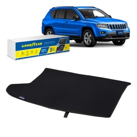 Goodyear Custom Fit Cargo Mat Liner for Jeep Compass 2007-2017 - Heavy Duty Trunk Liner, Diamond Shape, Luggage with Waterproof, Liquid & Dirt Trapping Technology -Anti-Slip Cargo Liner - GY006330