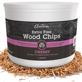 Camerons All Natural Extra Fine Cherry BBQ Wood Chips for Smokers (5 Quart, 4.731L)- Kiln Dried Wood Sawdust Shavings for Cocktail Smoking Guns, Stovetop Smokers, Smoke Boxes - Barbecue Grilling Gifts