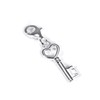 Sterling Silver Heart Key Clip on Charm