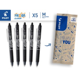 PILOT FriXion Ball Erasable Rollerball Pen, Set of 5, Black Colour