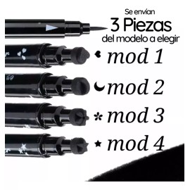 Veraly Delineador De Ojos Negro Plumón Y Sello De Figuras Belleza