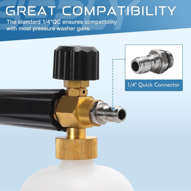 Foam Cannon Dual Connector Accessory, 1/4 Inch Quick Connector, 5