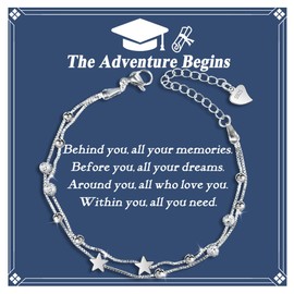 YELUWA Silver Bracelet for Women, 925 Sterling Silver, Adjustable Women's Bracelet with Beads, Women's Bracelet, Silver 925 Bracelet, Birthday Gift for Daughters, Mother, Girls, Sister, Girlfriend,