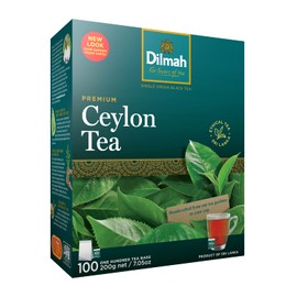 Dilmah Premium Ceylon Black Tea - 100 Tea Bags (Single Pack)-Strong, Robust, and Aromatic for everyday drinking-Unblended Single origin teas packed at the source.