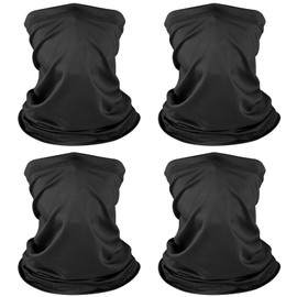 NACHLYNN Pack of 4 Multifunctional Tube Scarf Men's Sports Multifunctional Women's Breathable Windproof Tube Scarf for Running Hiking Cycling Motorcycle, black, Unit size