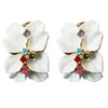 Navachi 18k Gold Plated Colorful Crystal Multi-color Enamel Leaves Flower