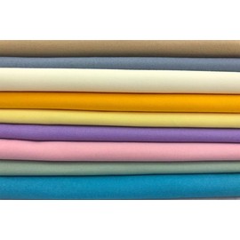 AMORNPHAN 100% Sweet Solid Plain Pastel Colors Cotton Quilting Fabric for Patchwork Needlework DIY Handmade Sewing Crafting Precut 18x22 Inches Set of 9 Pieces