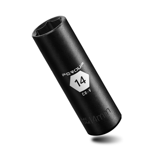 PGROUP 3/8” Drive Deep Impact Socket, Metric(14mm socket), 6-Point, Cr-V