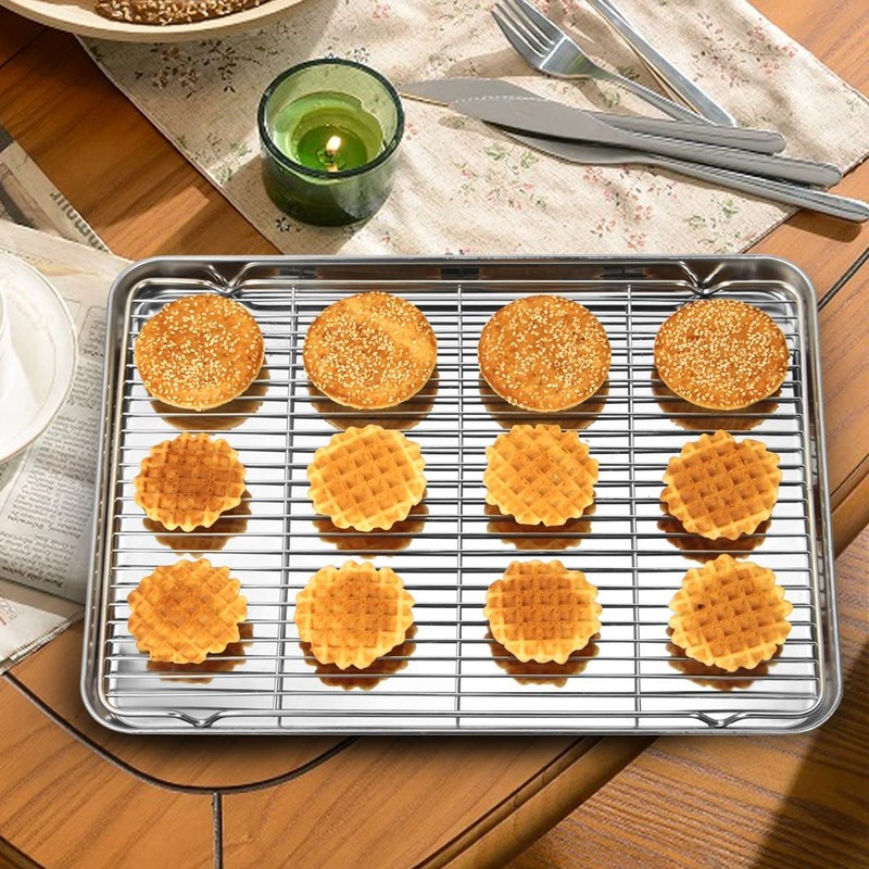 Wildone Baking Sheet & Rack Set [2 Sheets + 2