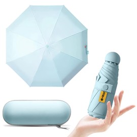 RENDIN Sombrilla Portatil para Sol y Lluvia - Paraguas de Bolsillo para Viaje, Mini Sombrilla Paraguas UV Protección del Sol