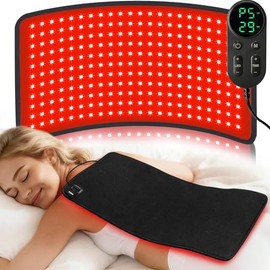 Ezona - Almohadilla de terapia de luz roja para dolor corporal, terapia de luz infrarroja grande de 24 x 12 pulgadas, con 660/850 nm para alivio de espalda, luz LED de alto rendimiento, 242 con