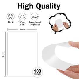 100 Pack White Blank Index Cards 4x6 Thick Paper, Goefun 80lb Heavyweight CardStock Unlined Notecards for Post Cards, Photo Paper, Recipe Cards