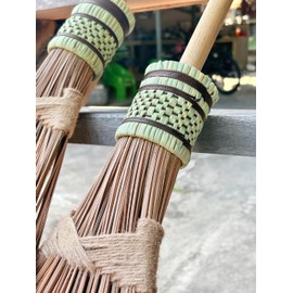 Garden Broom - Coconut Broom 55 Inch, Heavy Duty Sweeping Patio, House, Garage and Other Outdoor Spaces, Natural Coconut Leaf