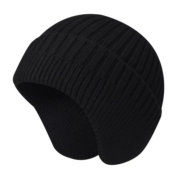 SUZALA Winter Hat with Ear Flaps, Breathable Knitted Beanie Hat