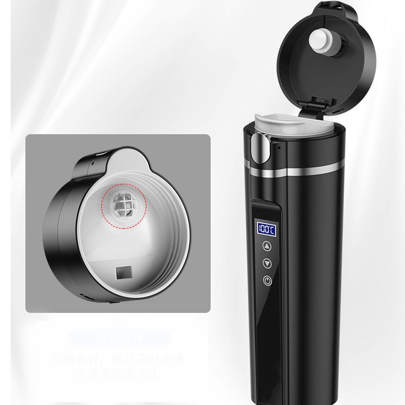Electric Heated Travel Mug 450ml Smart Temperature Control Low Noise