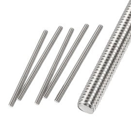 HiPicco Fully Threaded Rod M12 x 200mm 1.75mm Thread Pitch, 5 Pack 304 Stainless Steel Right Hand Threaded Rods Bar Studs for Furniture Machinery Assembly