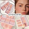 3 Colours Blush Palette, Bright Shimmer Face Blush Powder, Matte