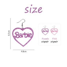 2 Pairs of Love Hollow Earrings, Acrylic Earrings, Pink Heart-Shaped Earrings, Women's Earrings, Girls' Gifts, Exquisite Jewelry Gifts, Holiday Gifts