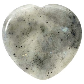 Ladeukoi Natural Moonstone Crystal Thumb Worry Stone, Hand Carved Healing Crystal Heart Shaped Stone for Anxiety Stress Relief Meditation 1.5"